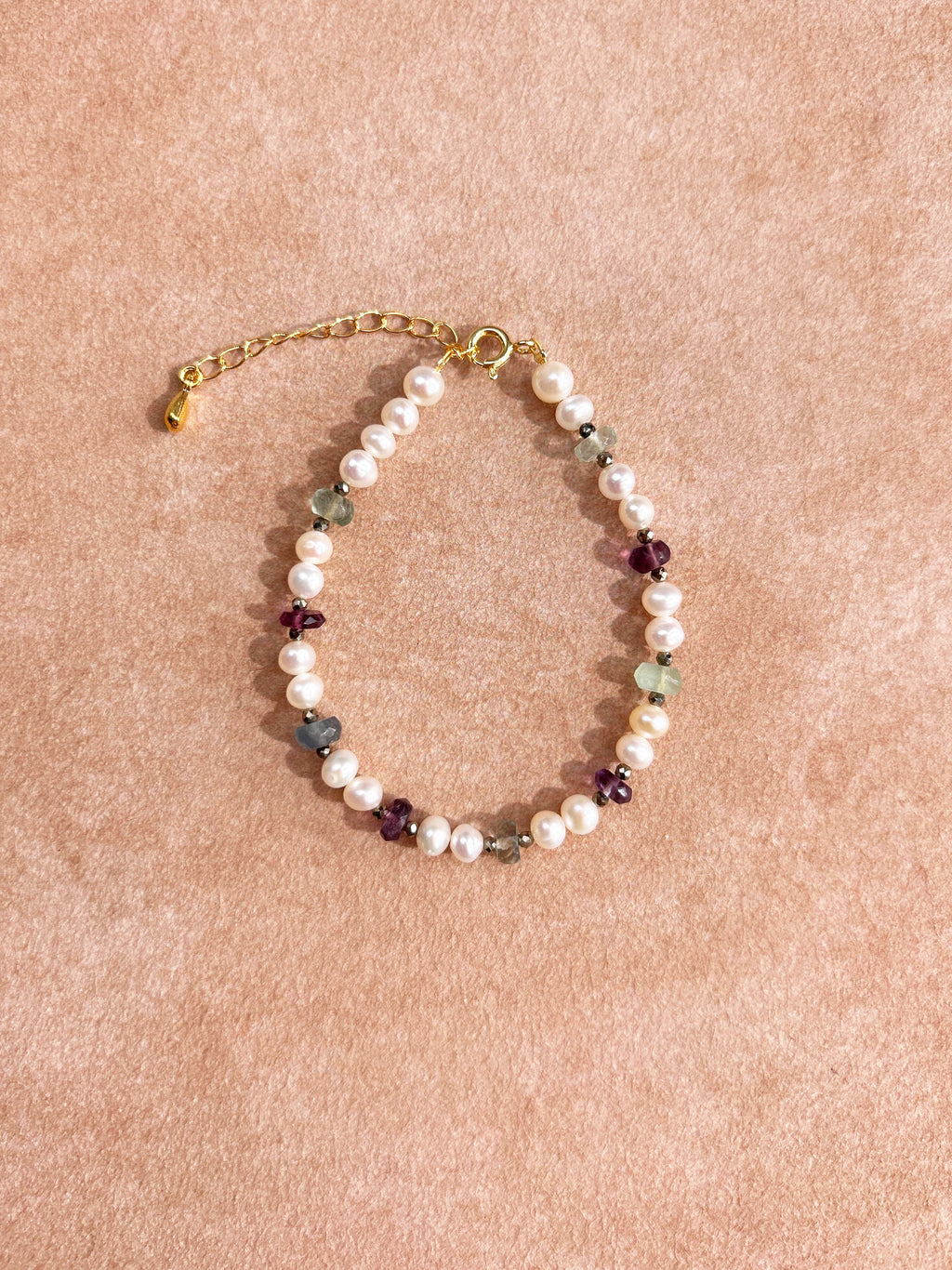 Bracelet en pyrite de perle de calcite