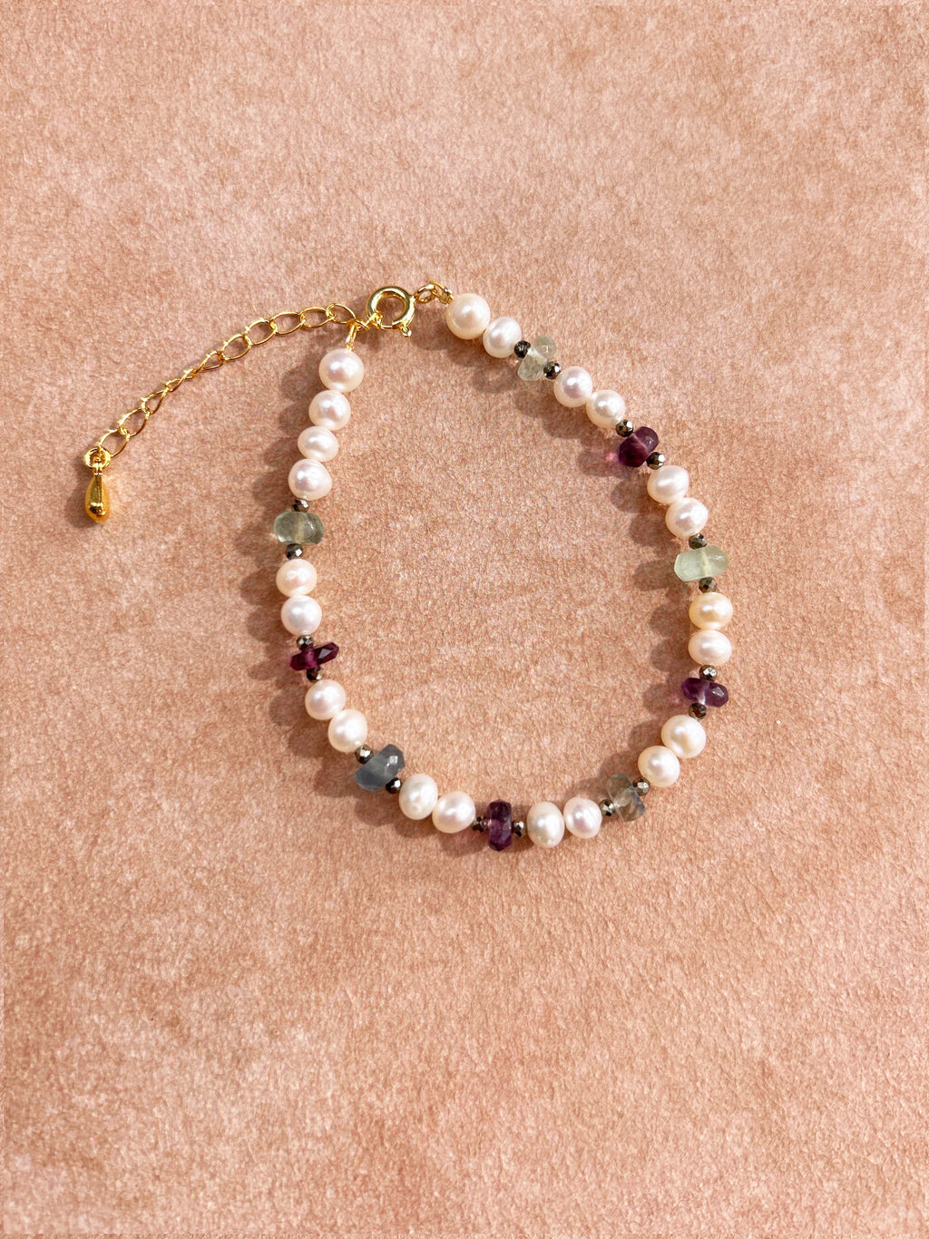 Bracelet en pyrite de perle de calcite