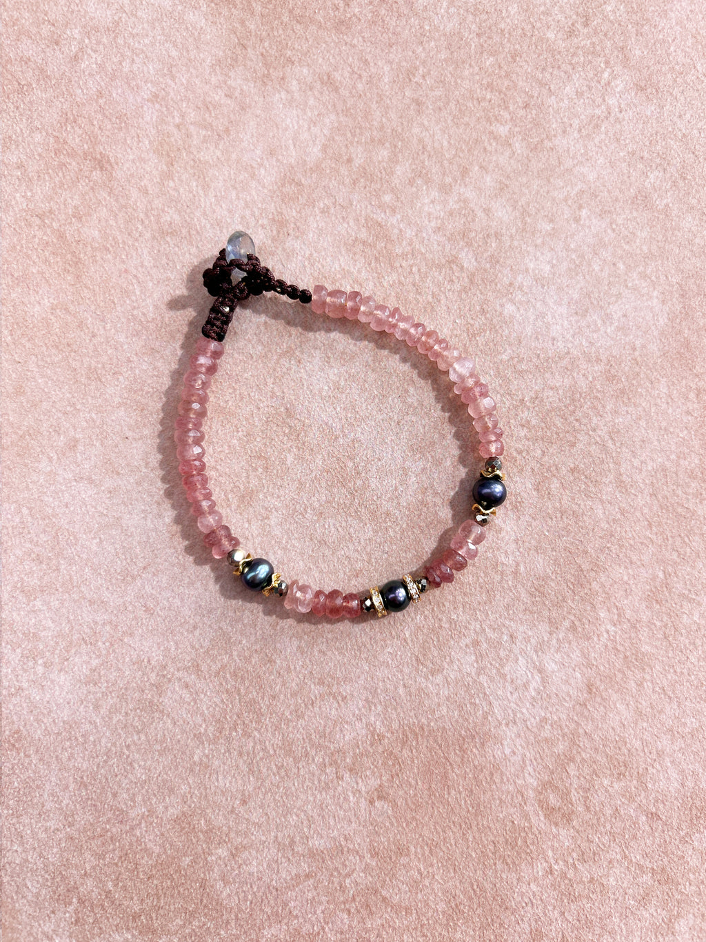 Bracelet de perles en cristal de fraise
