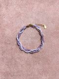 Bracelet triple tour tressé en cristal