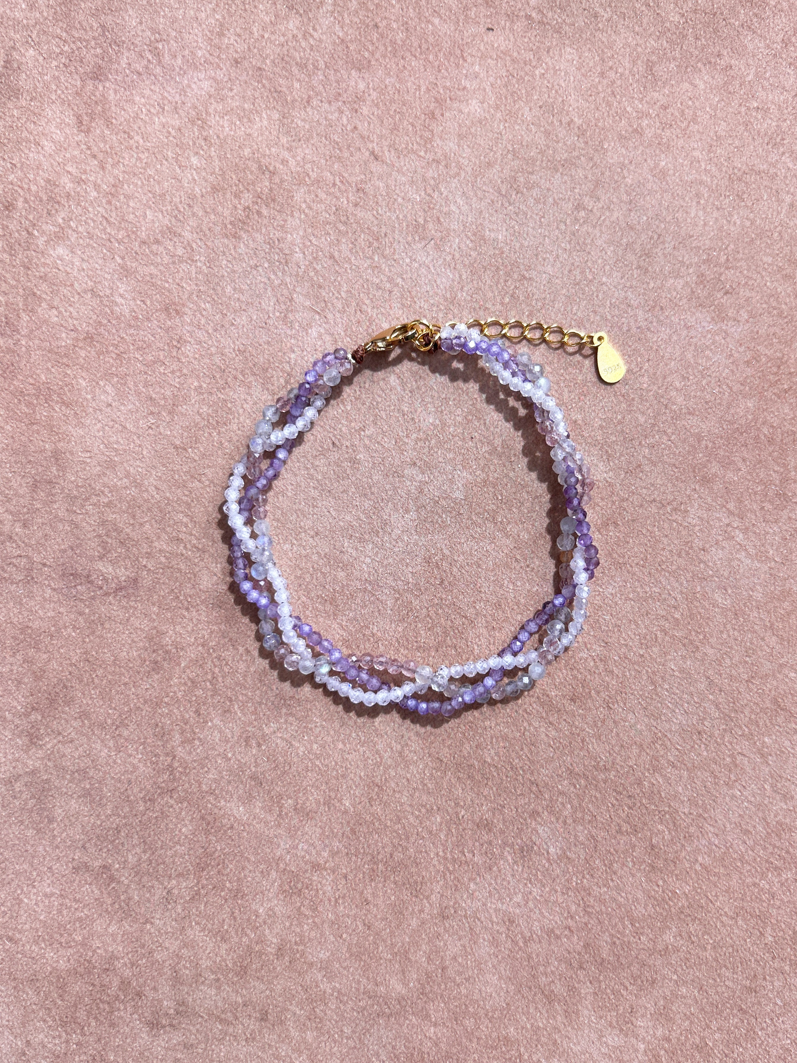 Bracelet triple tour tressé en cristal