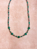 Collier en pierre de labradorite et agate verte