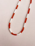Collier en agate orange et en nacre