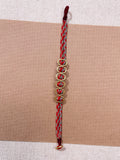NOEUD Bracelet tressé rouge