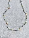 Collier tissé en pierre de lune et pierre d'aigue-marine