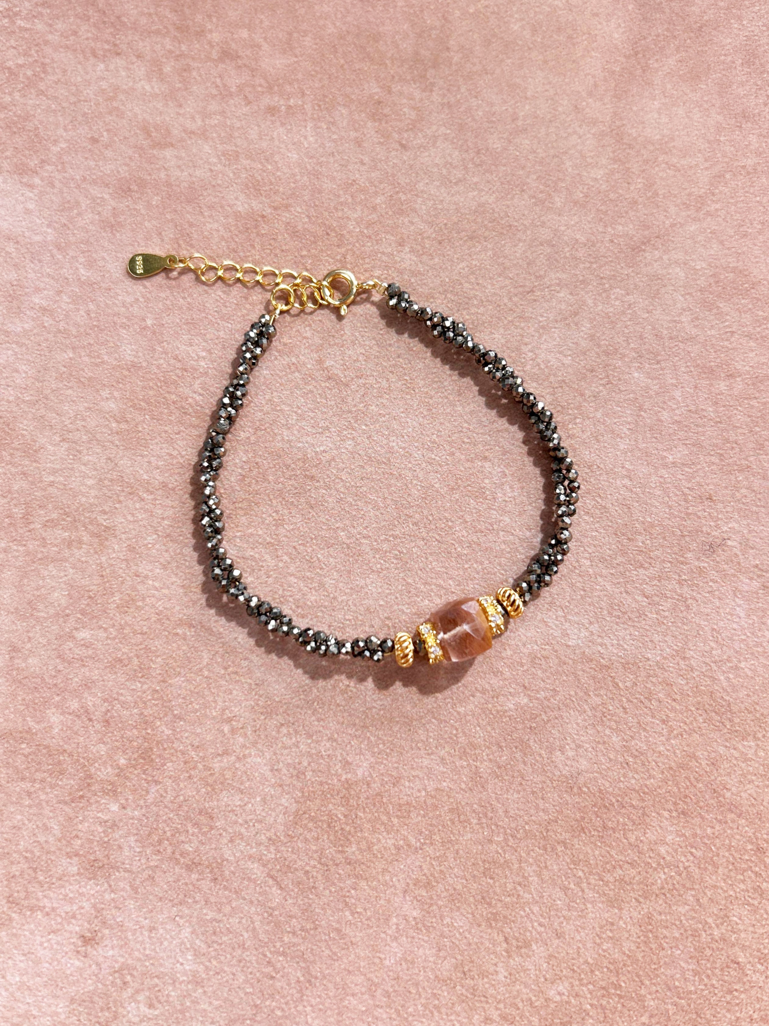 Bracelet en pyrite de rutile