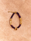 Bracelet en citrine et améthyste