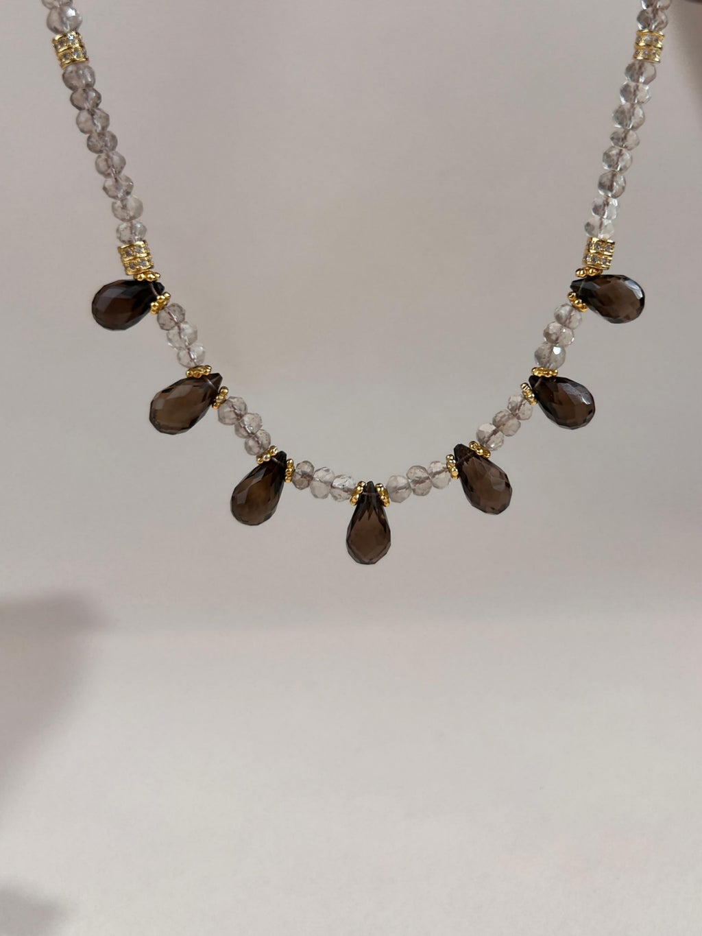 GOUTTE D'ANNECY Collier en cristal de fumée en forme de goutte d'eau