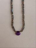 Collier en améthyste coquillage et labradorite