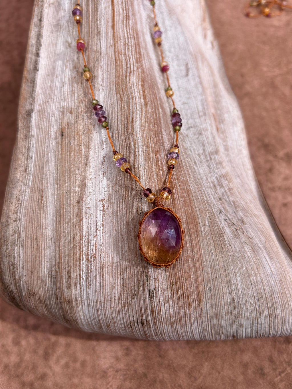 CHANCE Collier tressé en améthyste jaune