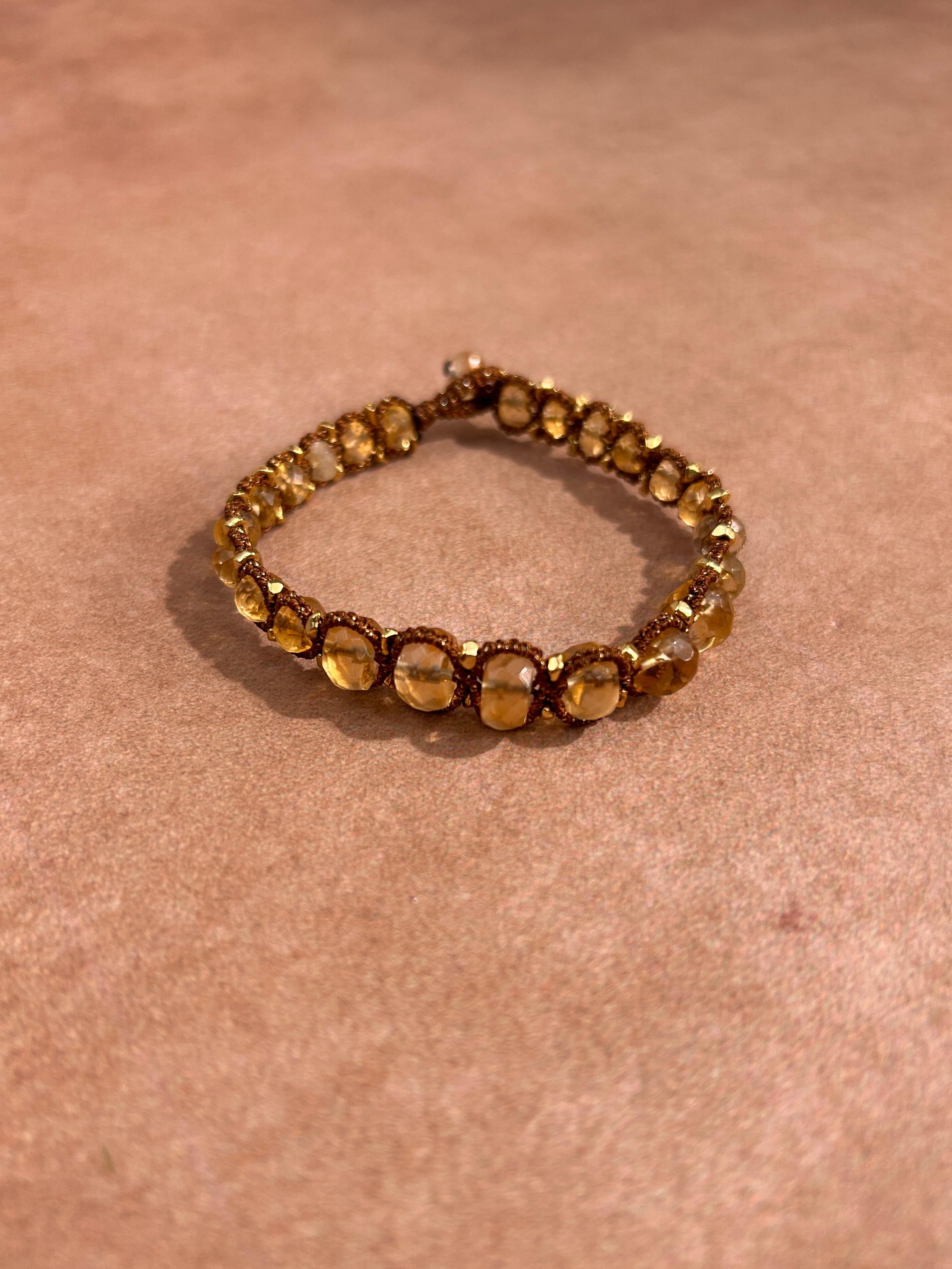 Bracelet tissé en citrine