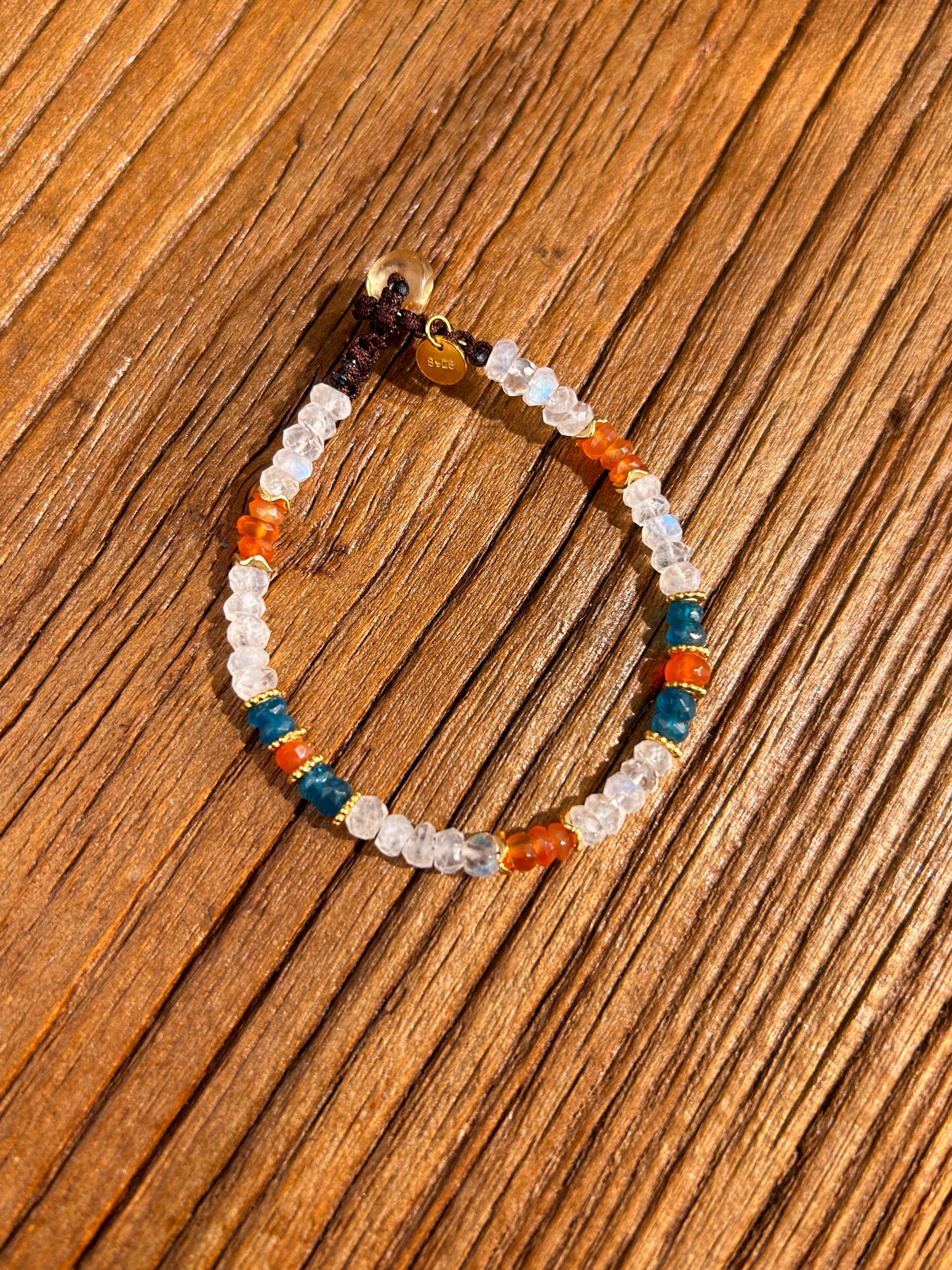 Bracelet en apatite et pierre de lune